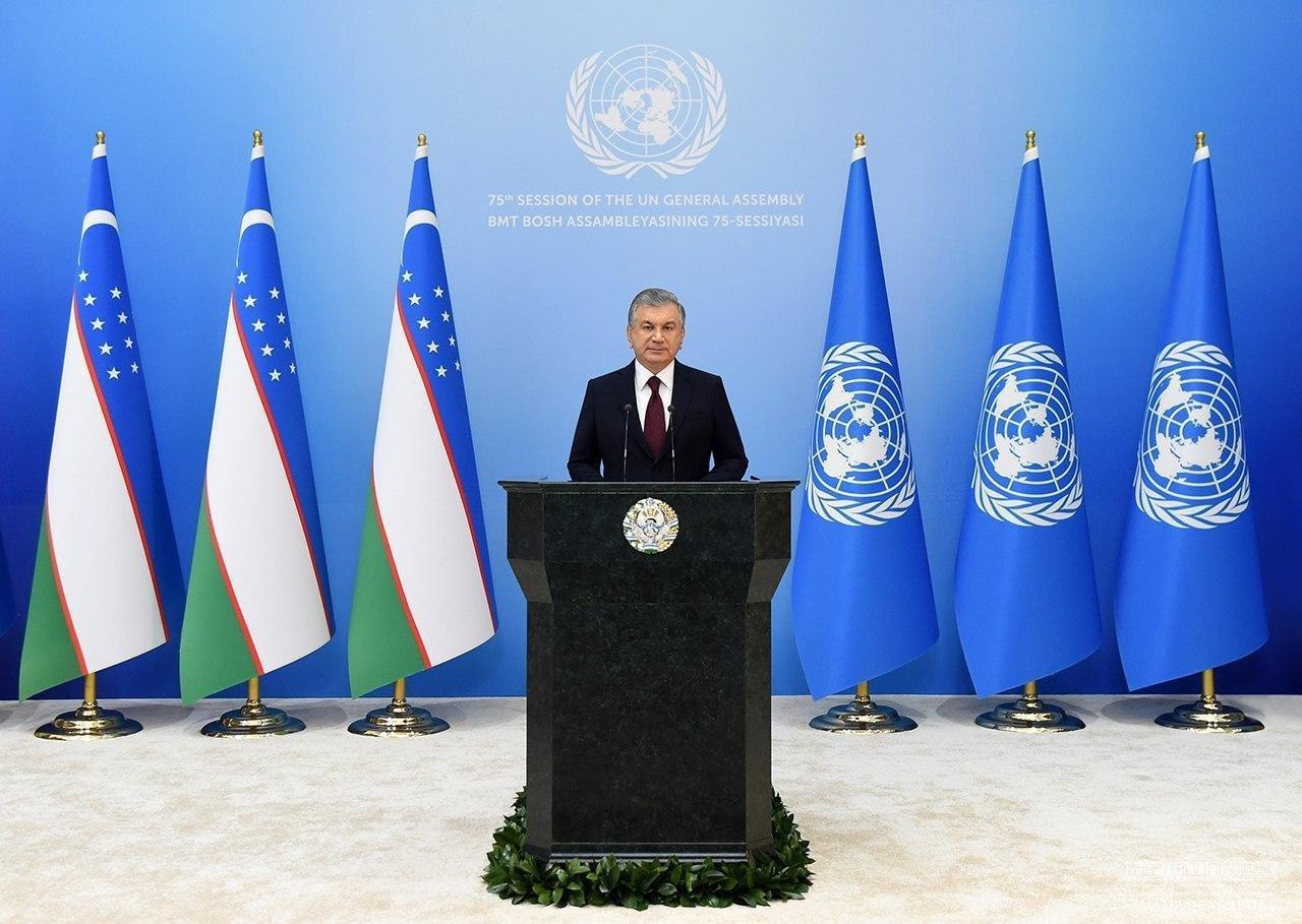Выступление Президента Республики Узбекистан Шавката Мирзиёева на 75-й сессии Генеральной Ассамблеи Организации Объединенных Наций