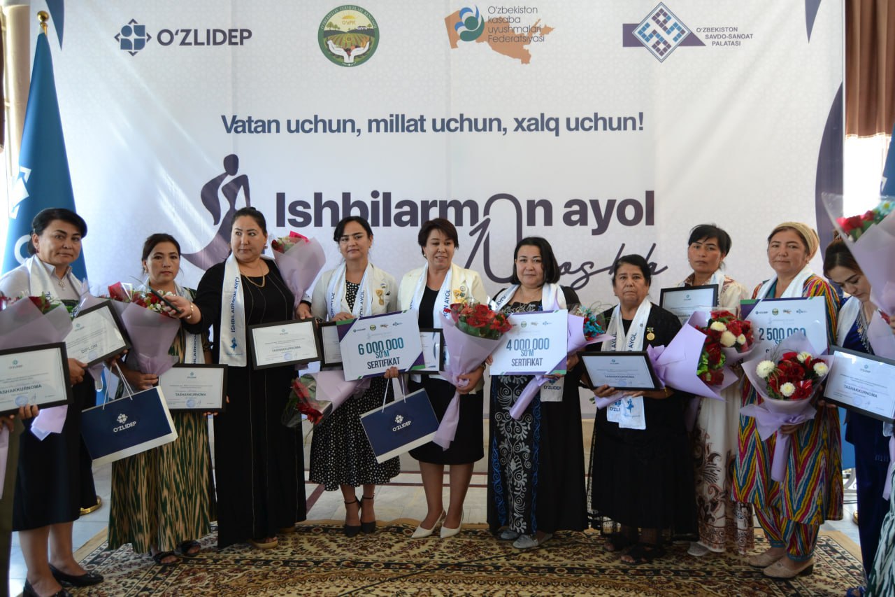 25 ming xotin-qizga hunar o‘rgatgan qashqadaryolik ayol "Ishbilarmon ayol — 2025" g‘olibi